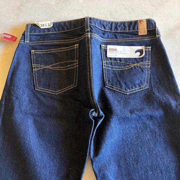 New! NWT Bluenotes Vintage Y2K flare leg dark denim jeans, indigo, 28W / 32L - Picture 4 of 5